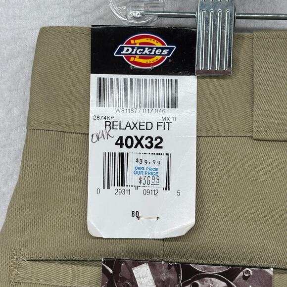 DICKIES Pants Mens 40x32 877 Relaxed Fit Work Flannel Lined Twill Beige NEW - Picture 8 of 16